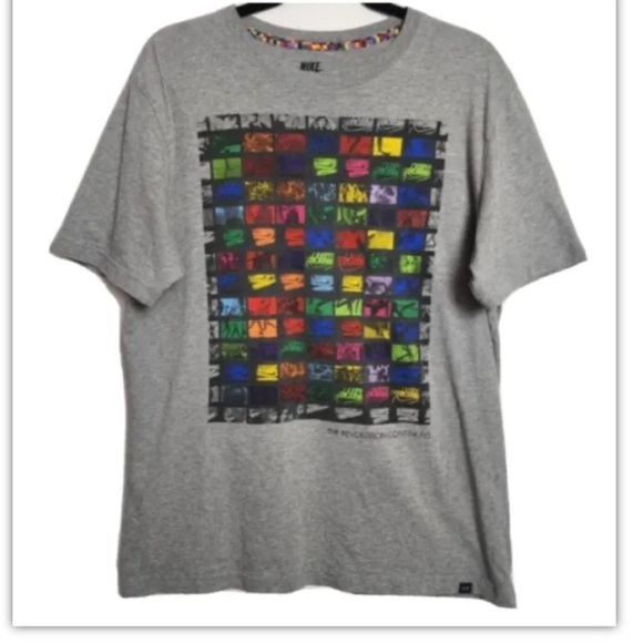 Nike Air The Revolution Continues Colorful Mens Large Short Sleeve Graphic Shirt - Picture 2 of 9